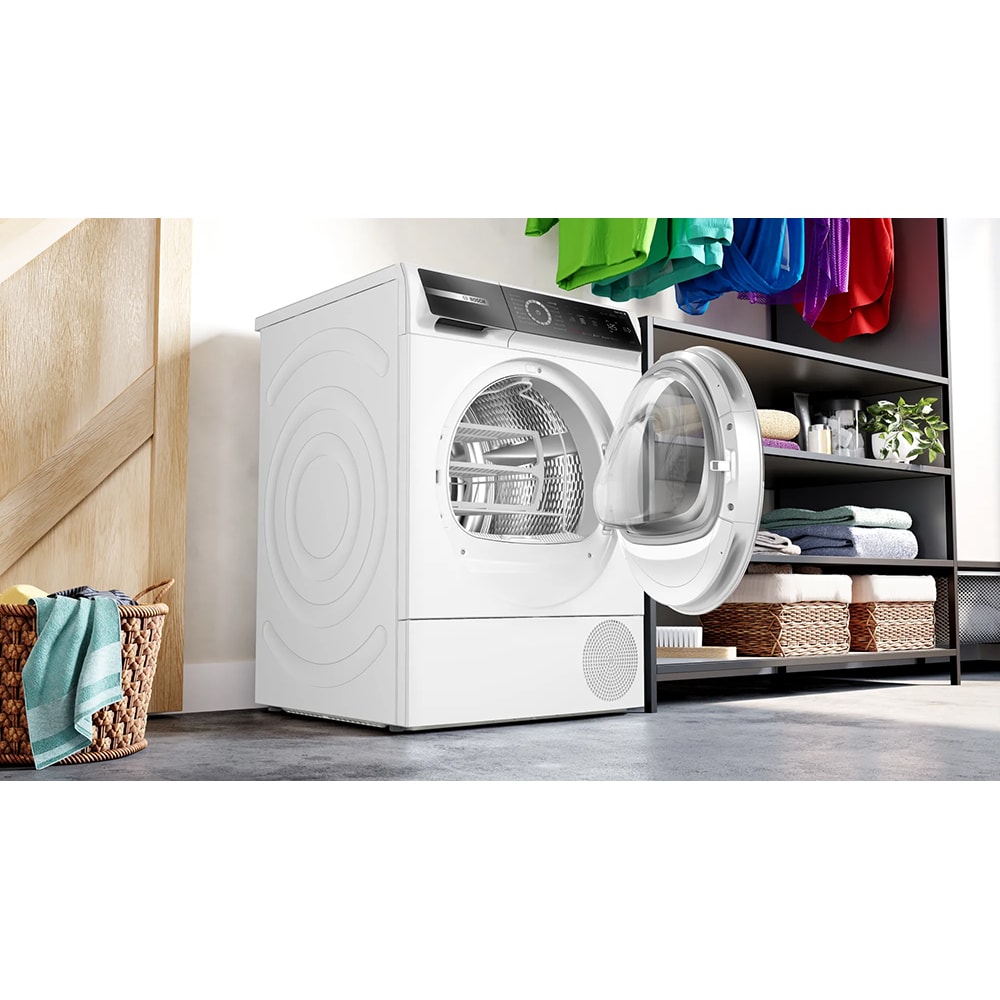 Uscator de rufe BOSCH WQB245A7BY, Condensare si pompa de caldura, 9 kg, 14 programe, Clasa C, alb