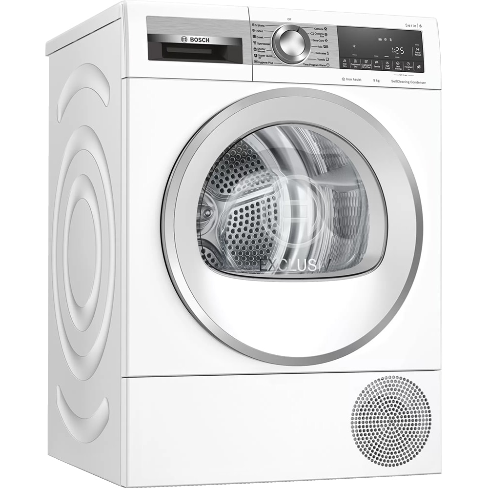 Uscator de rufe BOSCH WQG24590BY, Condensare si pompa de caldura, 9 kg, 14 programe, Clasa E, alb