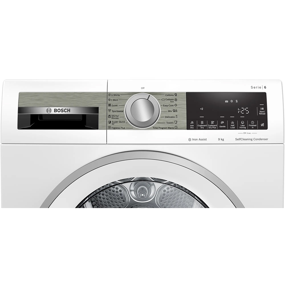 Uscator de rufe BOSCH WQG24590BY, Condensare si pompa de caldura, 9 kg, 14 programe, Clasa E, alb