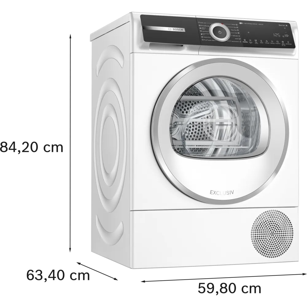 Uscator de rufe BOSCH WQH245B2BY, Condensare si pompa de caldura, 9 kg, 14 programe, Clasa C, Wi-Fi, alb