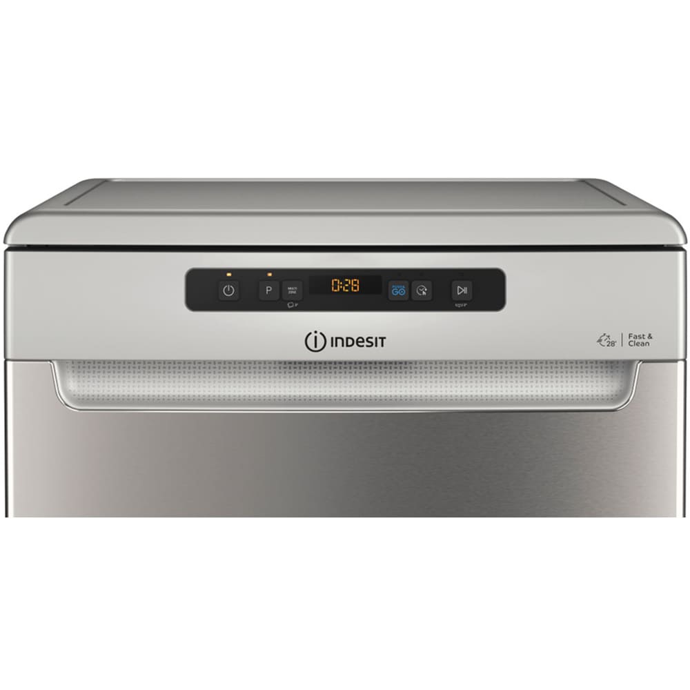 Masina de spalat vase independenta INDESIT DFO 3T133 A F X, Push&Go, 14 seturi, 9 programe, 60 cm, Clasa D, inox