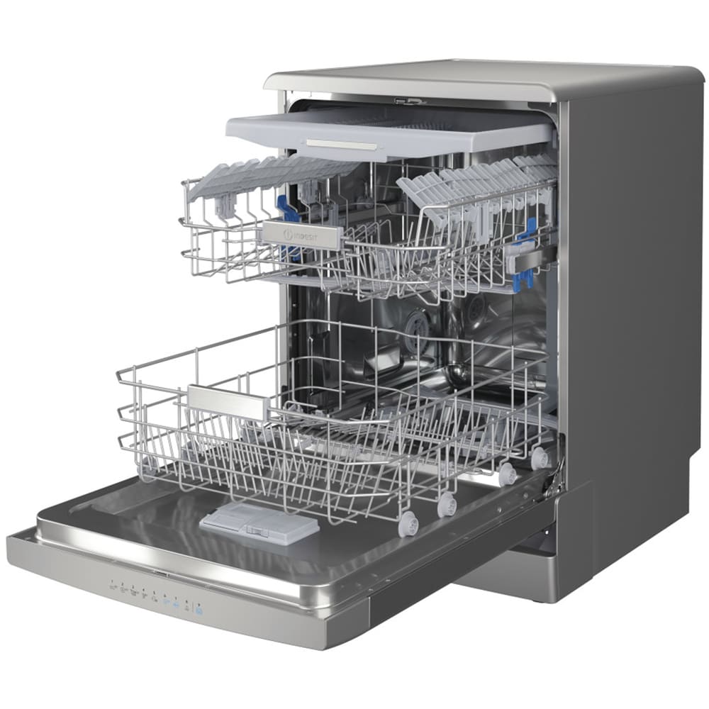 Masina de spalat vase independenta INDESIT DFO 3T133 A F X, Push&Go, 14 seturi, 9 programe, 60 cm, Clasa D, inox