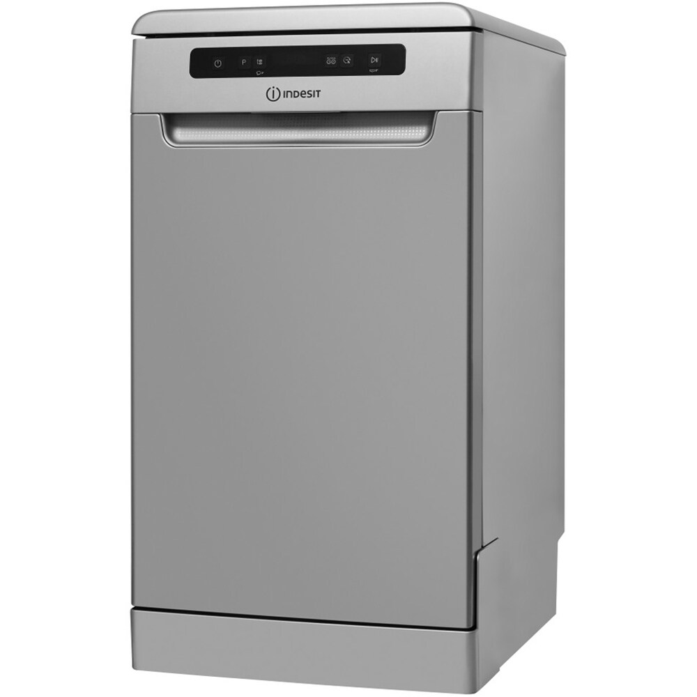 Masina de spalat vase independenta INDESIT DSFO 3T224 C S, 10 seturi, 9 programe, 45 cm, Clasa E, argintiu
