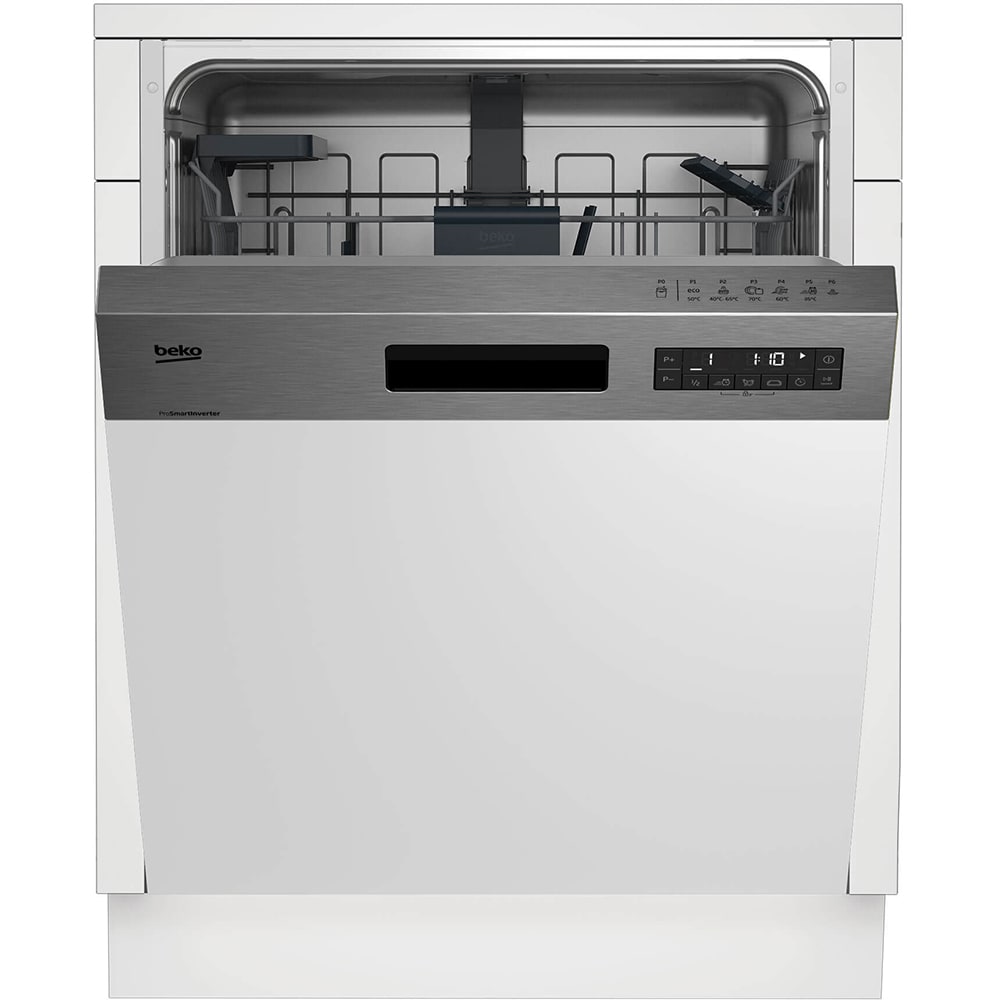 Masina de spalat vase semi-incorporabila BEKO DSN26420X, 14 seturi, 6 programe, 60 cm, Clasa E, panou comanda argintiu