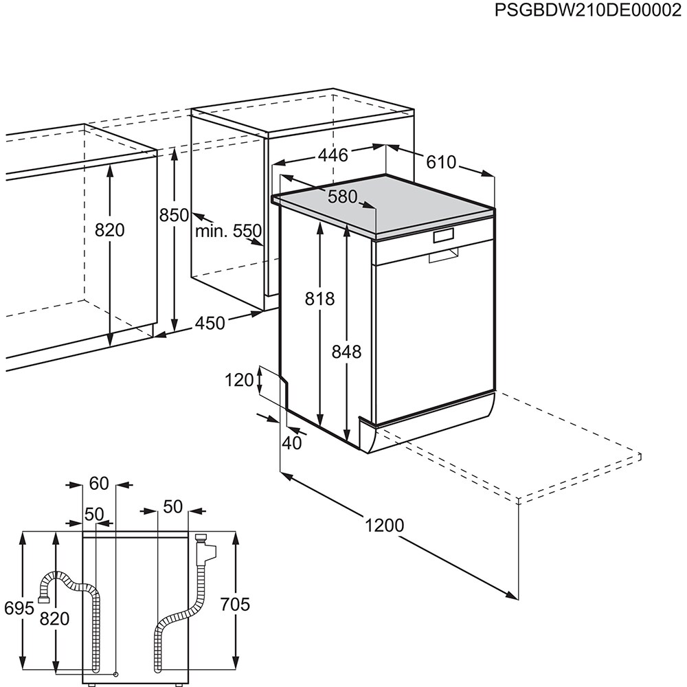 Masina de spalat vase independenta ELECTROLUX ESG62300SX, 9 seturi, 8 programe, 45 cm, Clasa D, inox