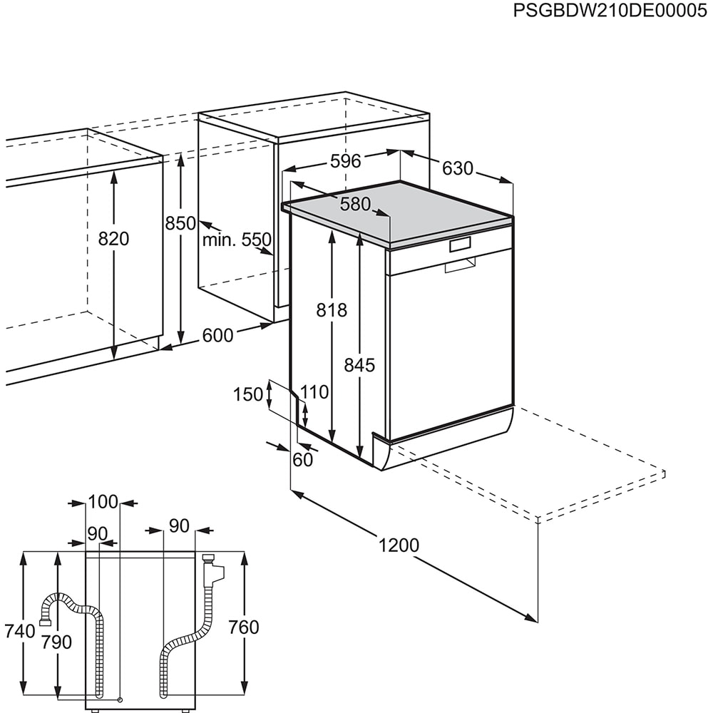 Masina de spalat vase independenta AEG FFB53937ZM, 14 seturi, 8 programe, 60 cm, Clasa D, inox