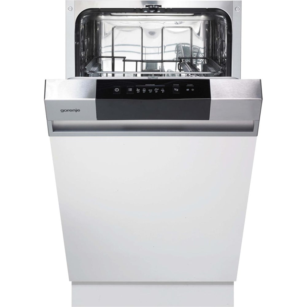 Masina de spalat vase semi-incorporabila GORENJE GI520E15X, 9 seturi, 5 programe, 45 cm, Clasa E, inox