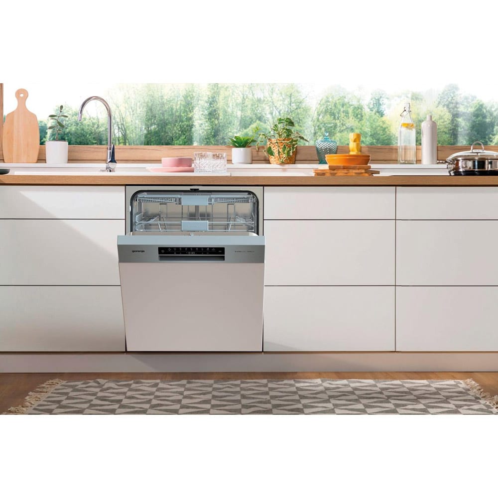 Masina de spalat vase semi-incorporabila GORENJE GI673C60X, 16 seturi, 7 programe, 60 cm, Clasa C, inox
