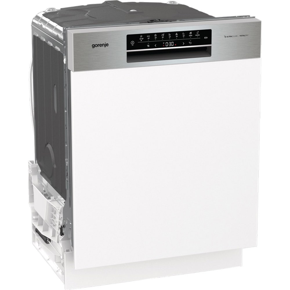 Masina de spalat vase semi-incorporabila GORENJE GI673C60X, 16 seturi, 7 programe, 60 cm, Clasa C, inox