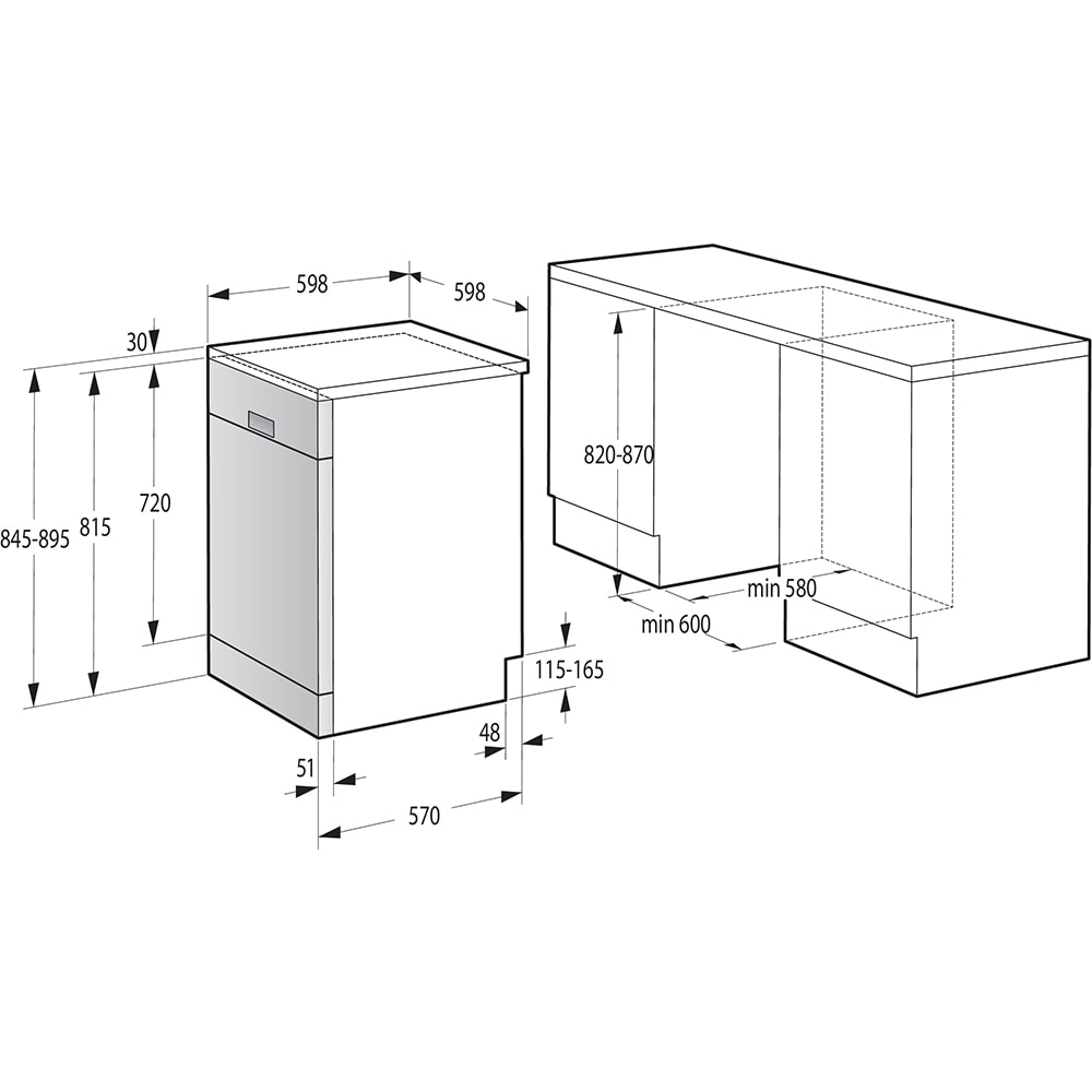 Masina de spalat vase independenta GORENJE GS620C10W, 14 seturi, 5 programe, 60 cm, Clasa C, alb
