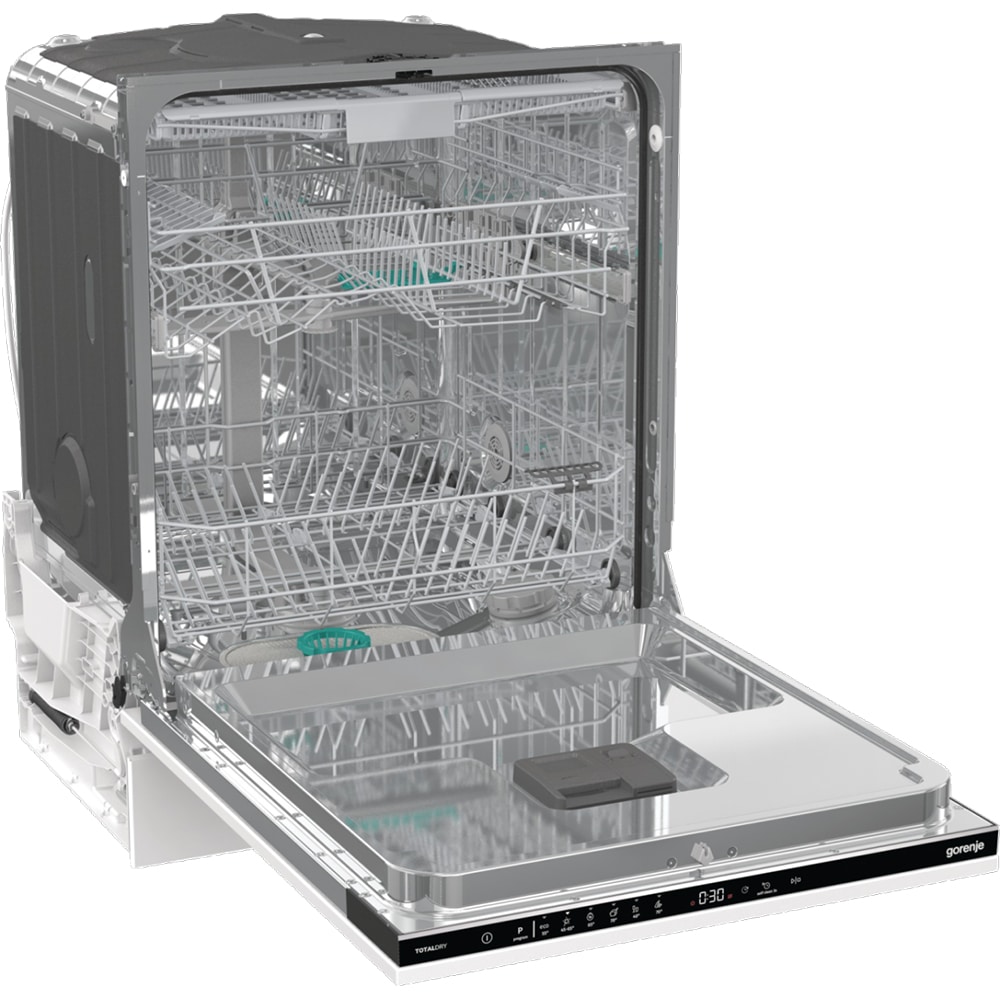 Masina de spalat vase incorporabila GORENJE GV16D, 16 seturi, 6 programe, 60 cm, Clasa D, panou comanda negru