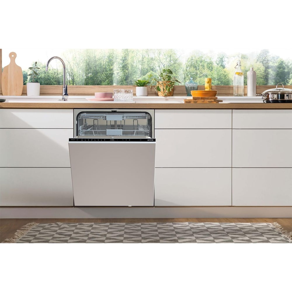 Masina de spalat vase incorporabila GORENJE GV663A60, 16 seturi, 8 programe, 60 cm, Clasa A, panou comanda negru
