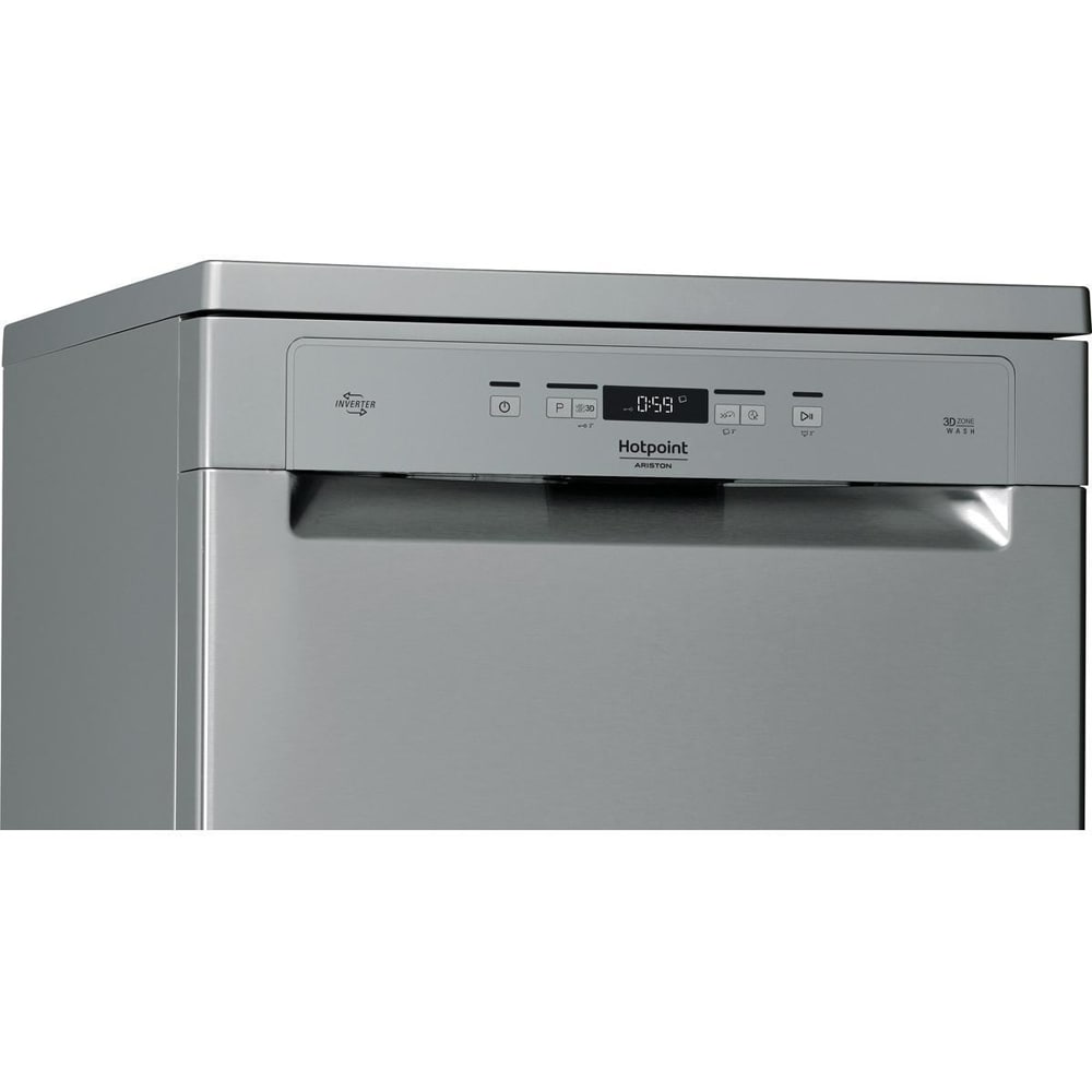 Masina de spalat vase independenta HOTPOINT HFC 3C41 CW X, 14 seturi, 9 programe, 60 cm, Clasa C, inox