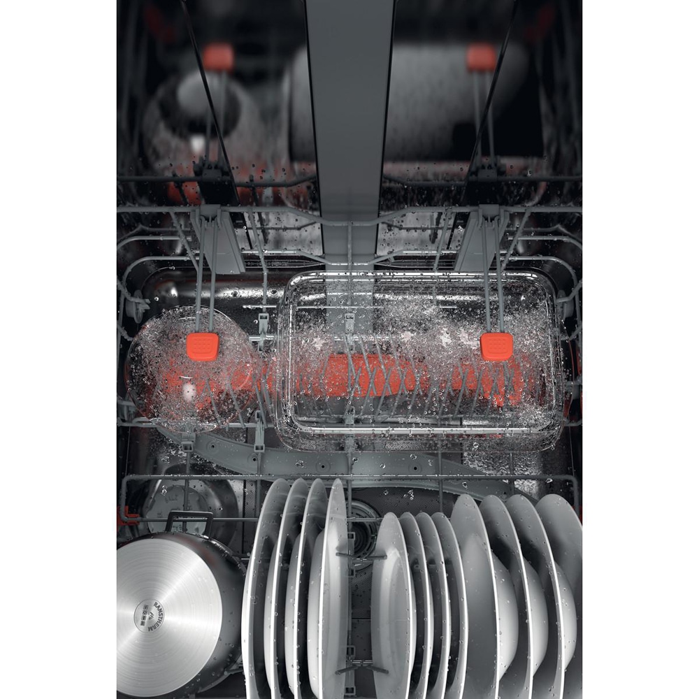 Masina de spalat vase incorporabila HOTPOINT HI 5030 W, 14 seturi, 7 programe, 60 cm, Clasa D, panou comanda argintiu