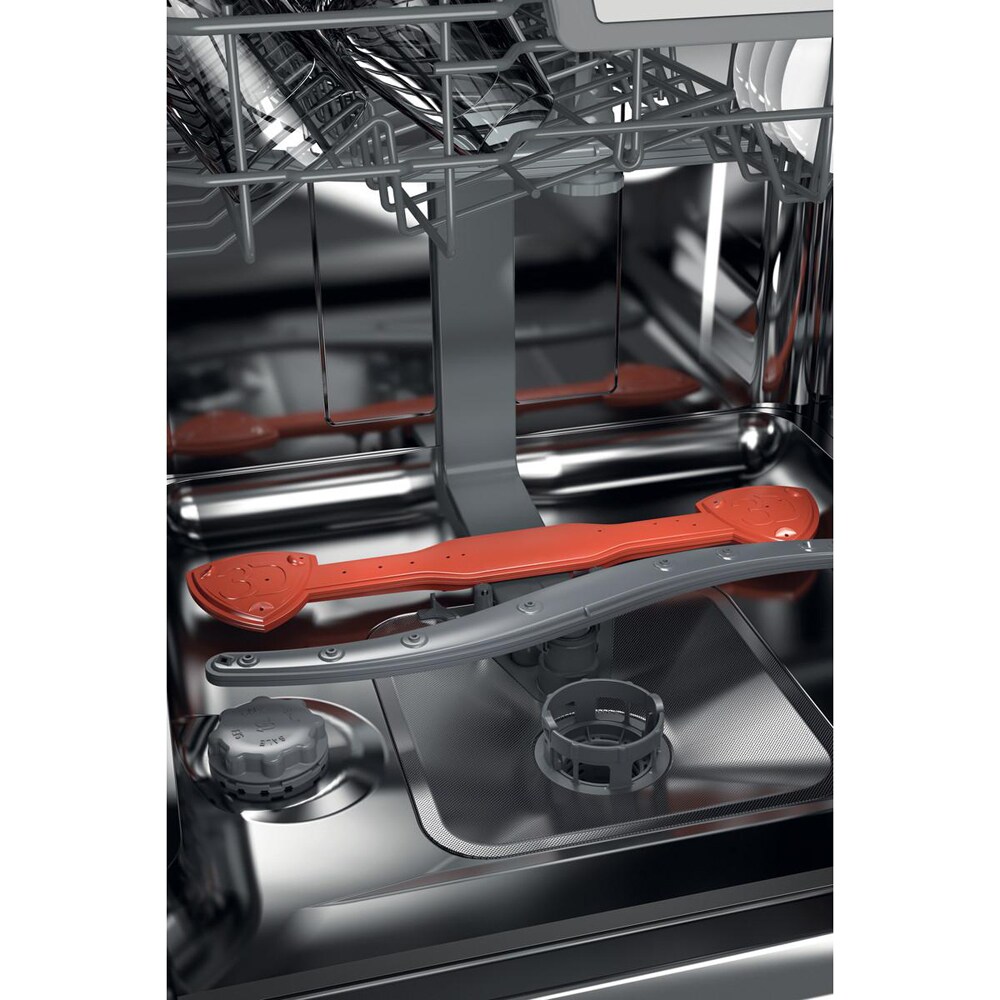 Masina de spalat vase incorporabila HOTPOINT HIC 3C33 CW, 14 seturi, 7 programe, 60 cm, Clasa D, panou comanda argintiu