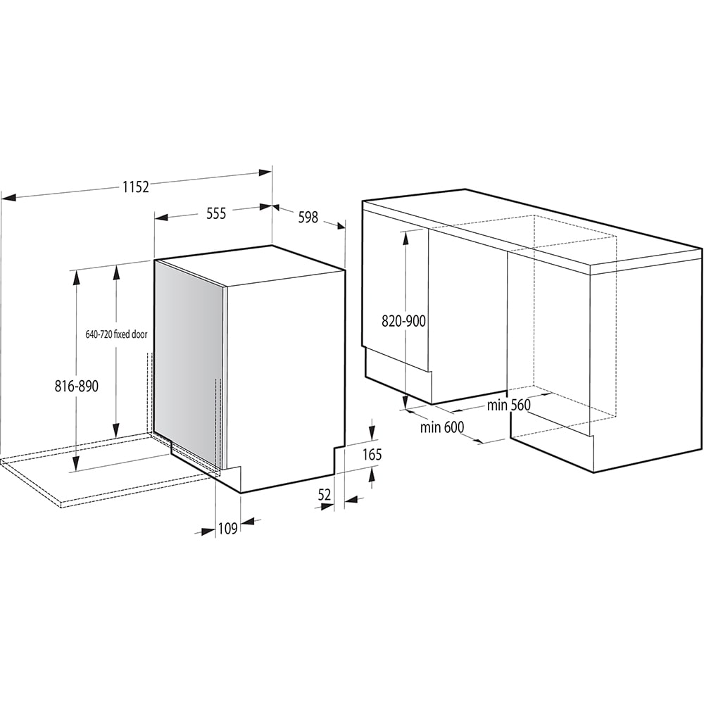 Masina de spalat vase incorporabila HISENSE HV642C60, 14 seturi, 6 programe, 60 cm, Clasa C, panou comanda argintiu