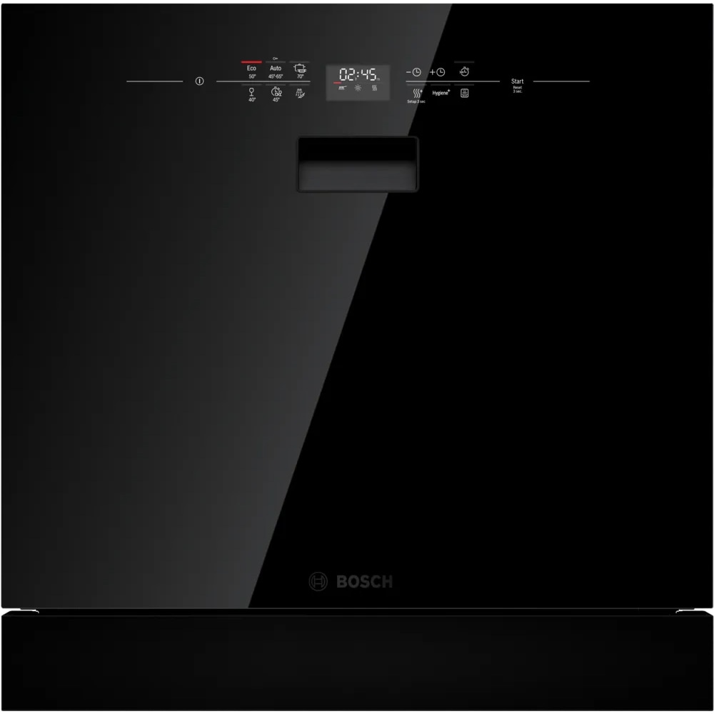 Masina de spalat vase semi-incorporabila SCX6ITB00E, 8 seturi, 6 programe, 60 cm, Clasa E, negru