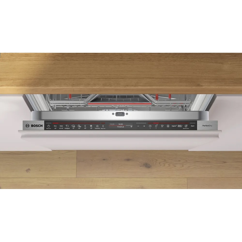 Masina de spalat vase incorporabila BOSCH SMD8TCX04E, 14 seturi, 8 programe, 60 cm, Clasa A, panou comanda negru