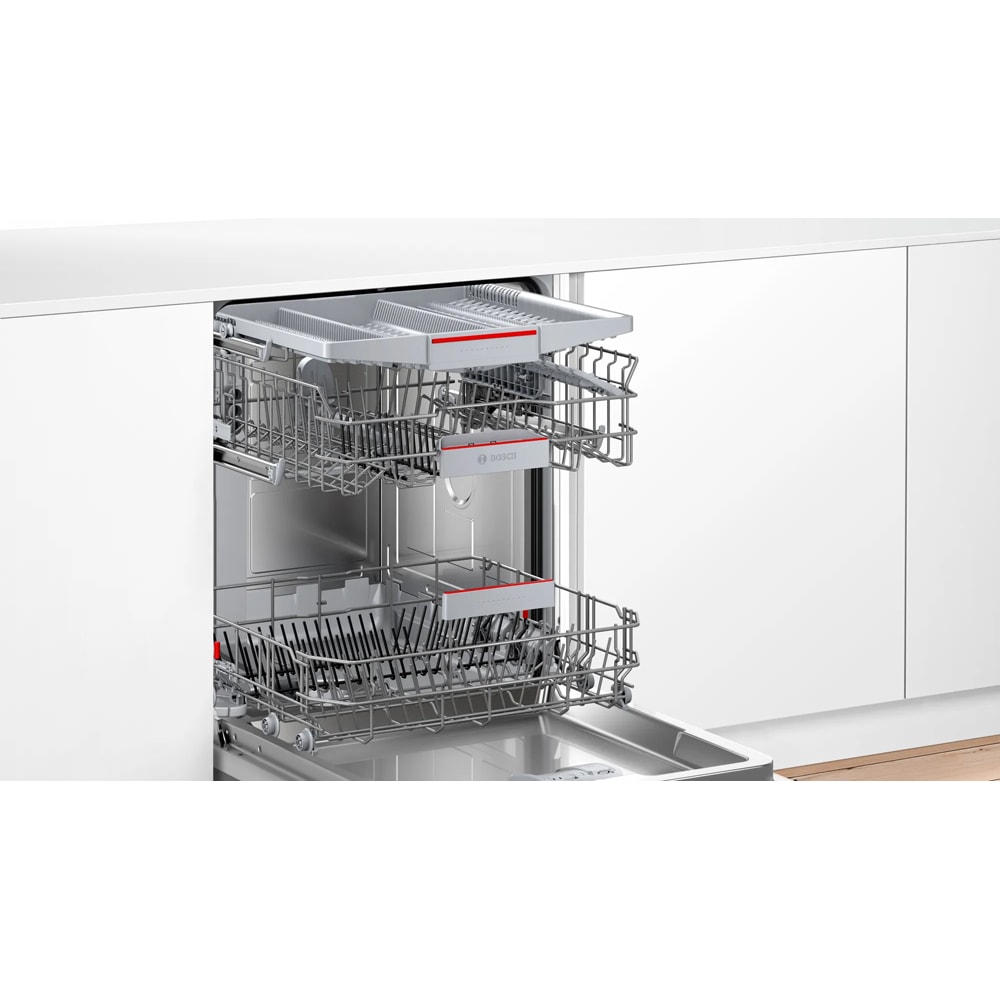 Masina de spalat vase semi-incorporabila BOSCH SMI4HVS00E, 14 seturi, 6 programe, 60 cm, Clasa D, inox