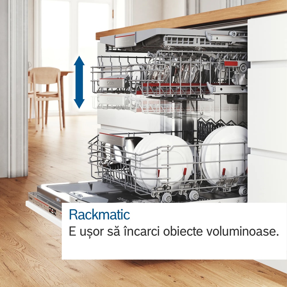 Masina de spalat vase semi-incorporabila BOSCH SMI4HVS00E, 14 seturi, 6 programe, 60 cm, Clasa D, inox
