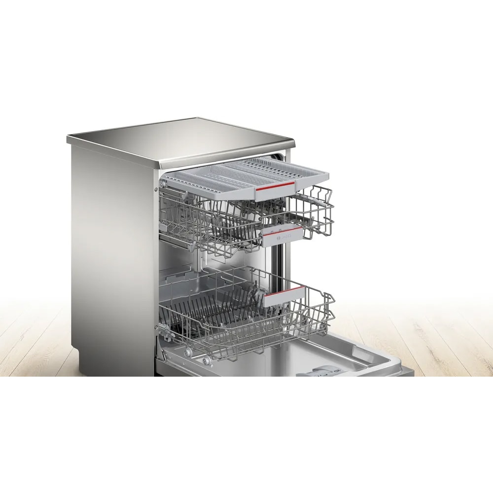 Masina de spalat vase independenta BOSCH SMS4EVI09E, 14 seturi, 6 programe, 60 cm, Clasa D, inox antiamprenta