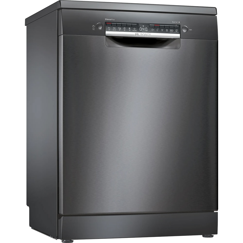 Masina de spalat vase independenta BOSCH SMS4HCC48E, 14 seturi, 6 programe, 60 cm, Clasa D, inox negru