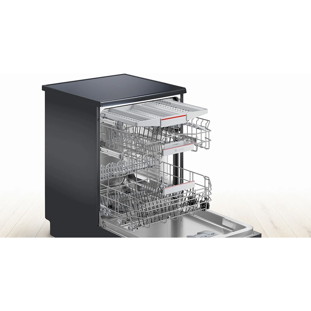 Masina de spalat vase independenta BOSCH SMS4HCC48E, 14 seturi, 6 programe, 60 cm, Clasa D, inox negru