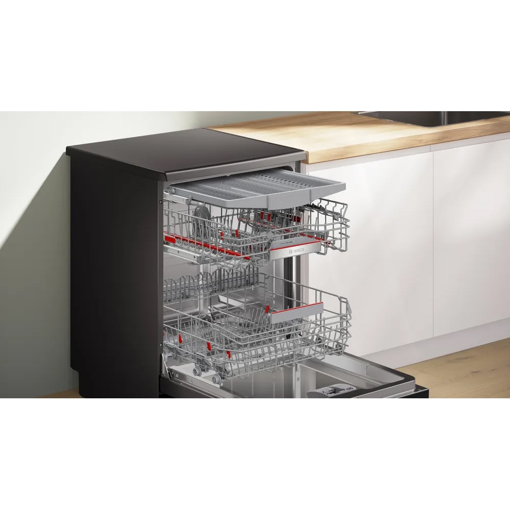 Masina de spalat vase independenta BOSCH SMS6ECC12E, 14 seturi, 8 programe, 60 cm, Clasa A, dark inox