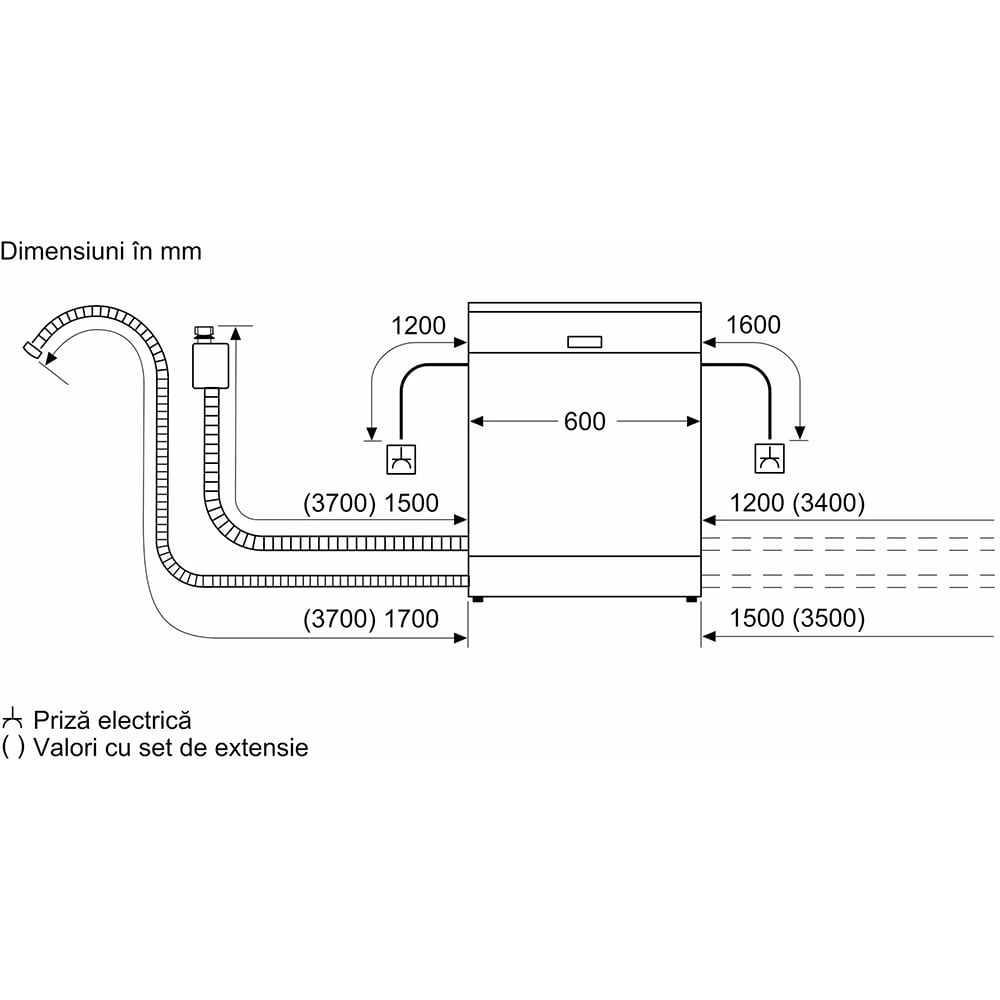 Masina de spalat vase incorporabila BOSCH SMV6EDX57E, 13 seturi, 8 programe, 60 cm, Clasa D, panou comanda inox