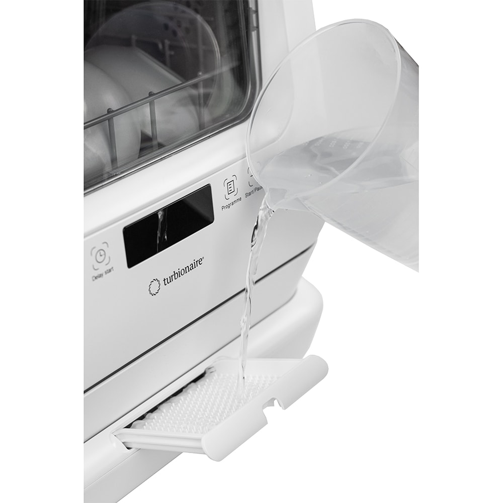 Masina de spalat vase independenta TURBIONAIRE AVA 3 TPDSAVA3CTD, 3 seturi, 6 programe, 44 cm, Clasa F, alb