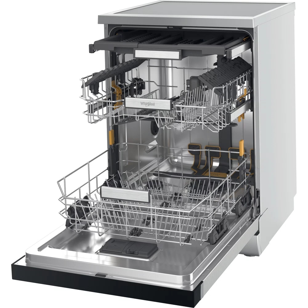 Masina de spalat vase independenta WHIRLPOOL W7F HS51 X, 6th Sense, 15 seturi, 8 programe, 60 cm, Clasa B, inox