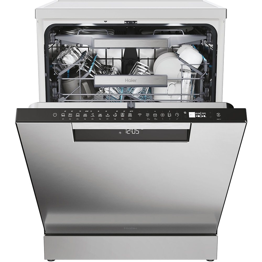 Masina de spalat vase independenta HAIER XF 6B2M3PX, 16 seturi, 10 programe, 60 cm, Clasa B, inox