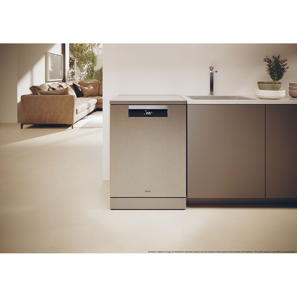 Masina de spalat vase independenta HAIER XF 6B2M3PX, 16 seturi, 10 programe, 60 cm, Clasa B, inox