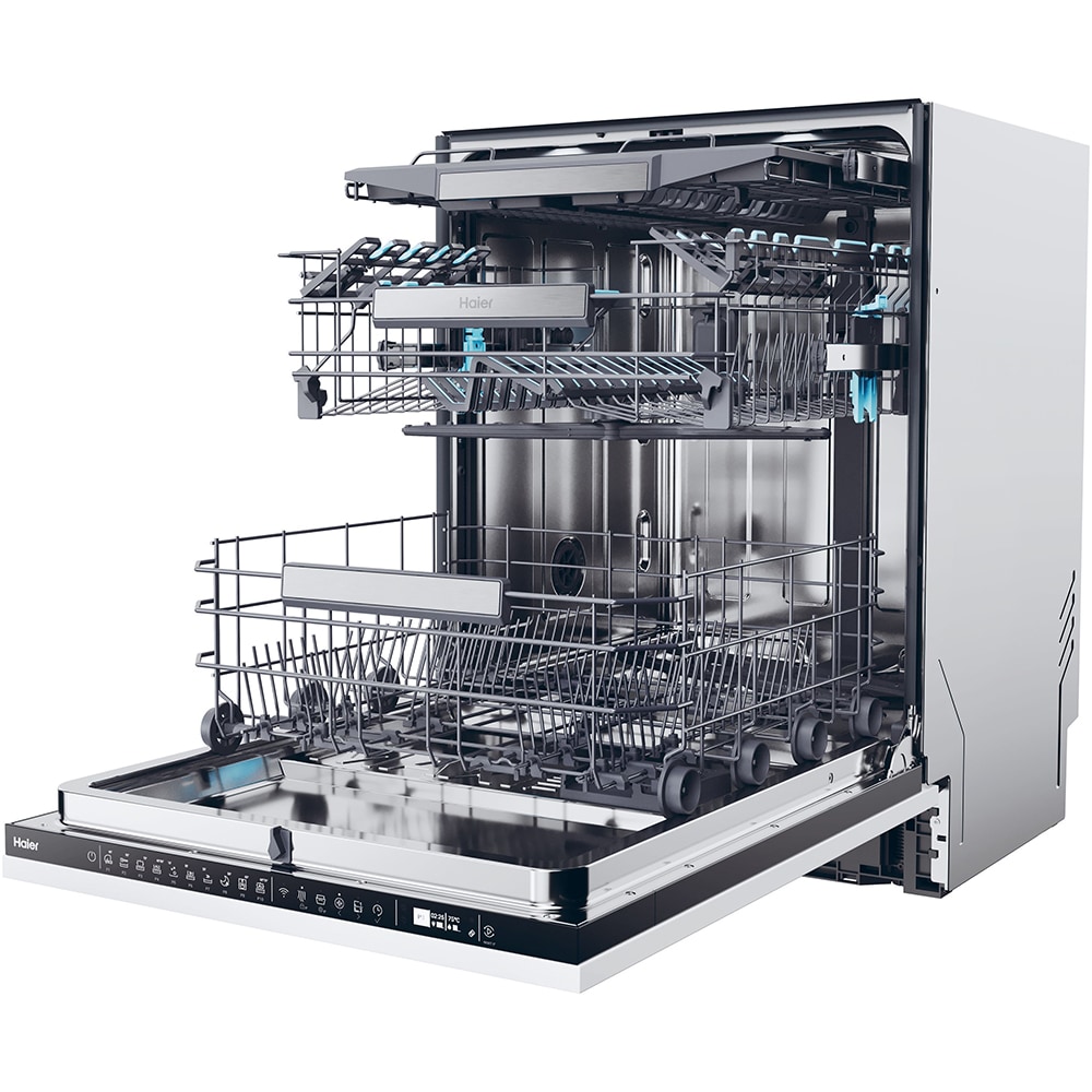 Masina de spalat vase incorporabila HAIER XI 6B0M3PB, 16 seturi, 10 programe, 60 cm, Clasa B, panou comanda negru
