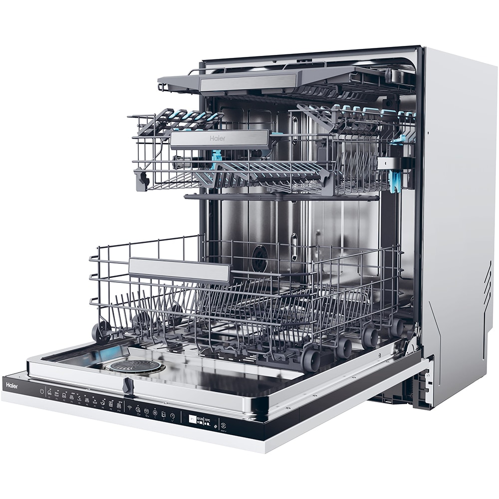 Masina de spalat vase incorporabila HAIER XI 6B0M3PDB, 16 seturi, 10 programe, 60 cm, Clasa B, panou comanda negru