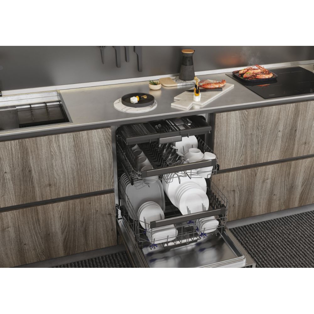 Masina de spalat vase incorporabila HAIER XIB 6B2S3FS, 16 seturi, 12 programe, 60 cm, Clasa B, panou comanda argintiu