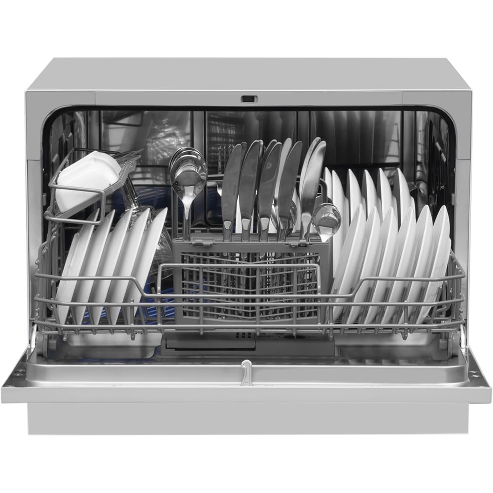 Masina de spalat vase independenta HANSA ZWM556SH, 6 seturi, 5 programe, 55 cm, Clasa F, argintiu