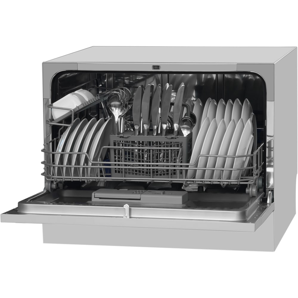 Masina de spalat vase independenta HANSA ZWM556SH, 6 seturi, 5 programe, 55 cm, Clasa F, argintiu