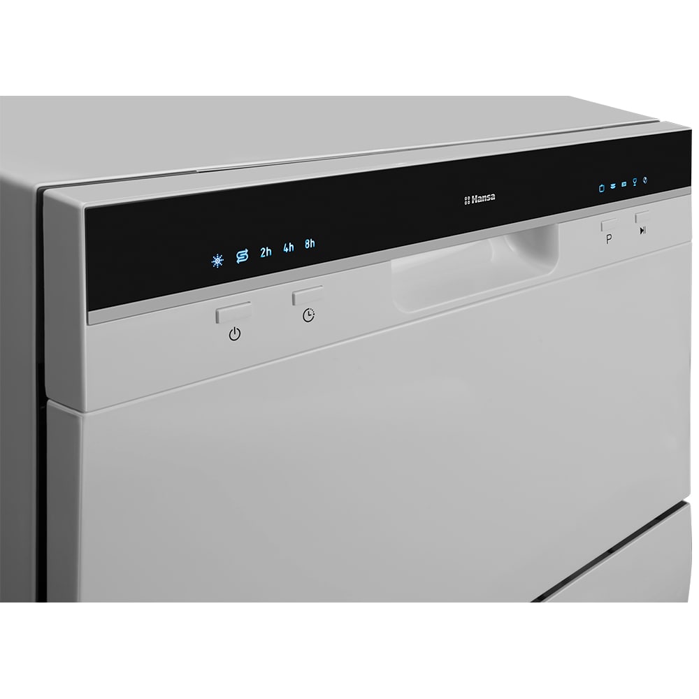 Masina de spalat vase independenta HANSA ZWM556SH, 6 seturi, 5 programe, 55 cm, Clasa F, argintiu