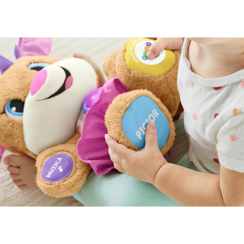 Jucarie interactiva FISHER PRICE Catelusa vorbitoare - Sis MTFPP92, 6 luni+, multicolor