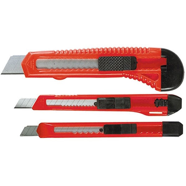 Set 3 cuttere MTX Matrix 789859, 9-9-18 mm, metal, rosu-negru