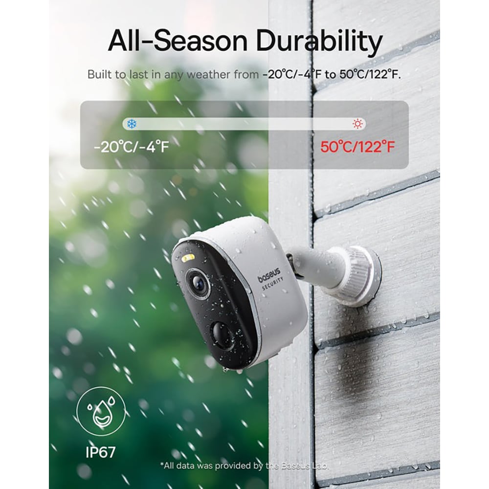 Kit de supraveghere video BASEUS Security N1 Plus Homestation, 2 camere, 2K HD, Wi-Fi, IP67, 16 canale, alb