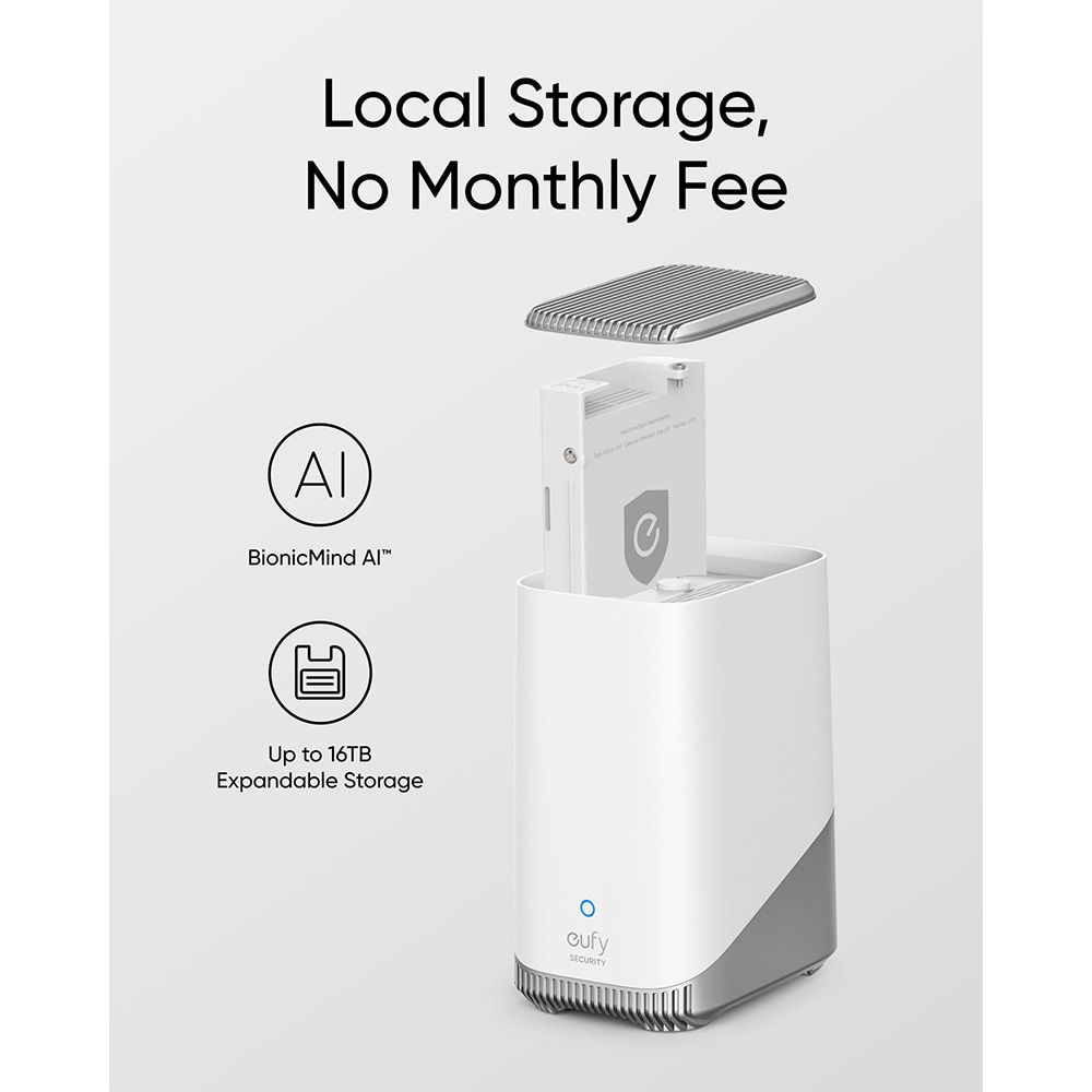 Kit de supraveghere video EUFY Homebase 3, 3 camere, 4K HD, Wi-Fi, IP67, 16 canale, alb