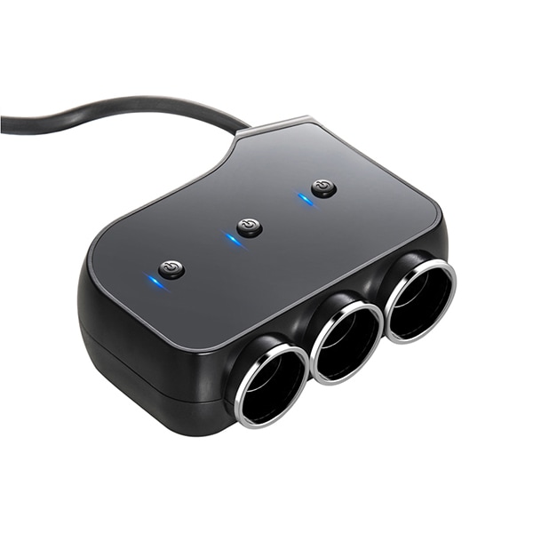 Splitter cu 3 porturi auto MYRIA MY2120, 4 x USB, negru