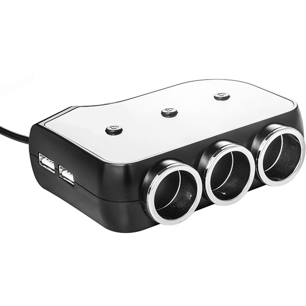 Splitter cu 3 porturi auto MYRIA MY2120, 4 x USB, negru