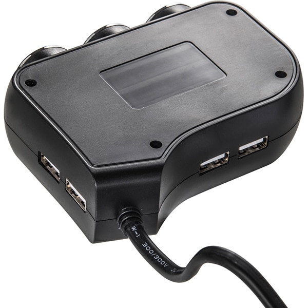 Splitter cu 3 porturi auto MYRIA MY2120, 4 x USB, negru
