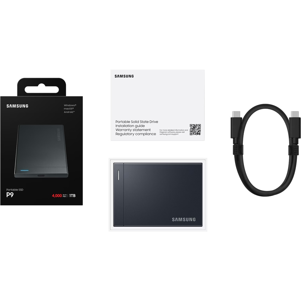 SSD extern SAMSUNG P9 MU-PJ1T0G/WW, 1TB, USB4 Gen 3x2, negru