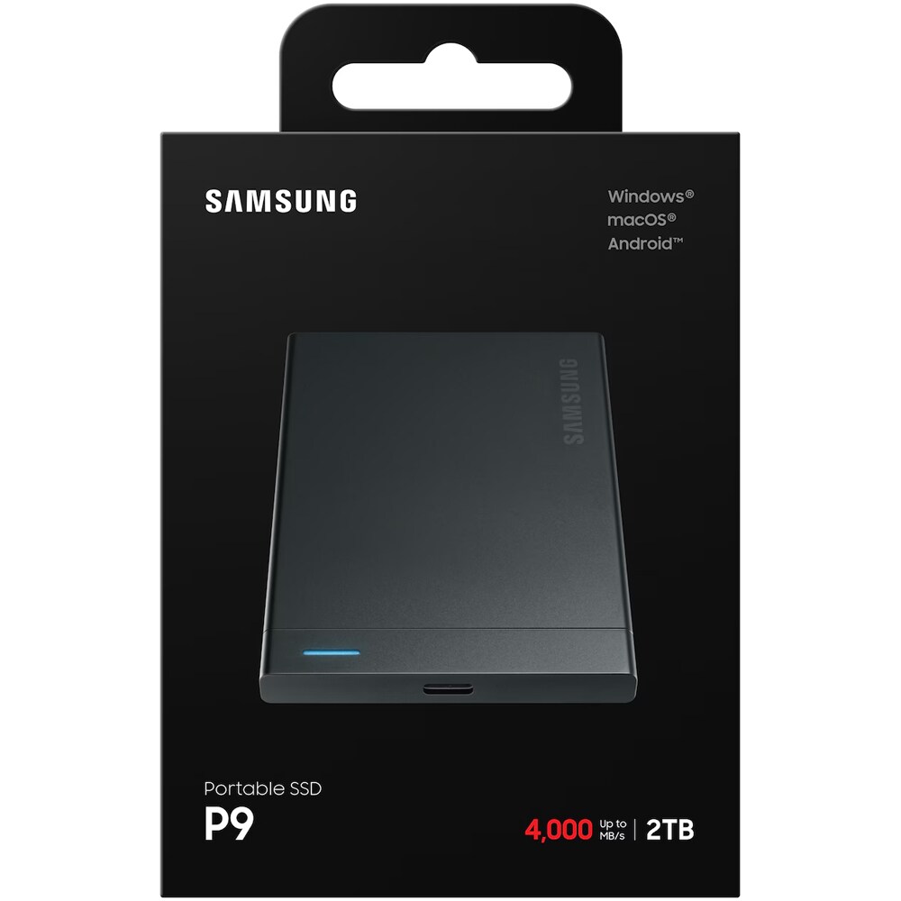 SSD extern SAMSUNG P9 MU-PJ2T0G/WW, 2TB, USB4 Gen 3x2, negru