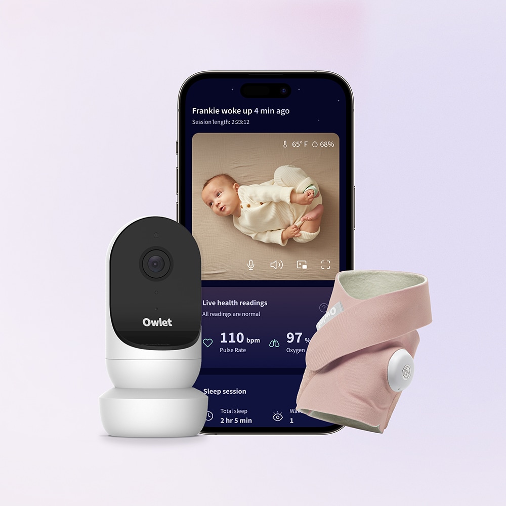 Set OWLET monitor video+ soseta inteligenta Dream Sock PSRHNN20IM, roz-alb