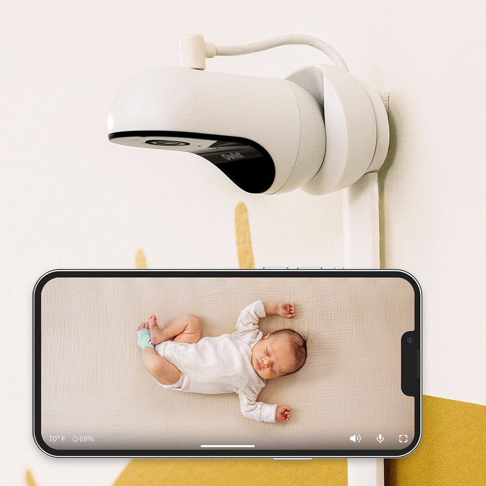 Set OWLET monitor video+ soseta inteligenta Dream Sock PSRHNN67IM, albastru inchis-alb